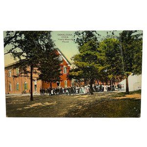 Oskaloosa IA Iowa Yearly Meeting House c1909 Large Crowd Town People